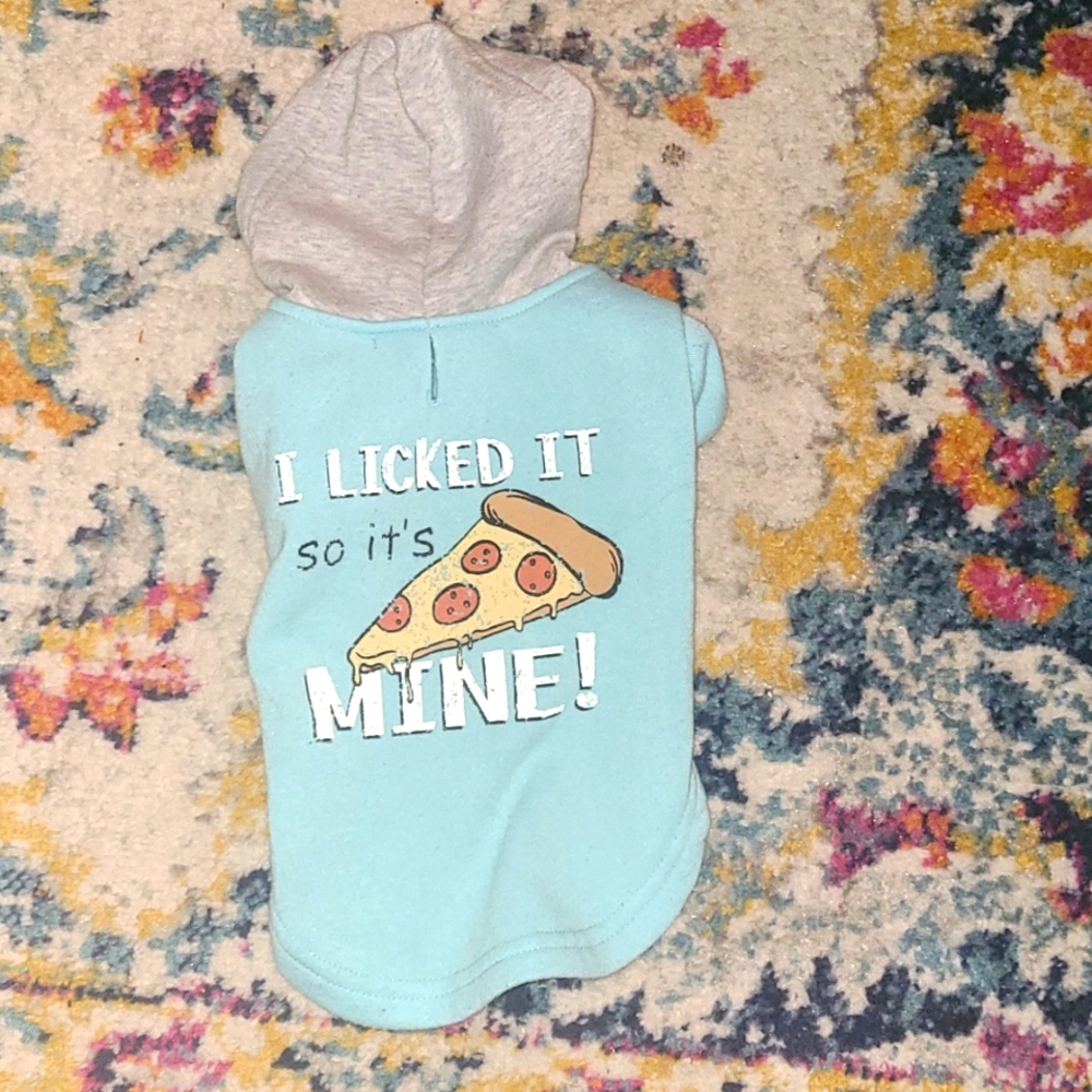 Dog pepperoni pizza graphic hoodie pup size medium